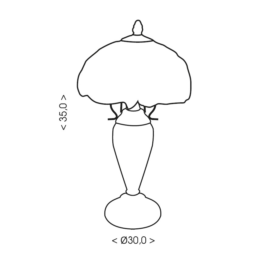 Brilagi - Lámpara de mesa estilo Tiffany MIRABELLA, pantalla de vitral, 1xE27/60W/230V + 1xE14/40W