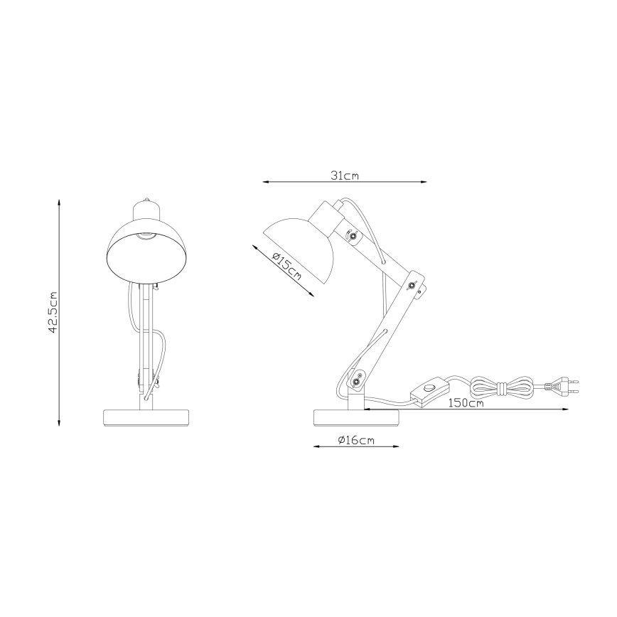 Brilagi - Lámpara de mesa FOCUS 1xE27/40W/230V blanca