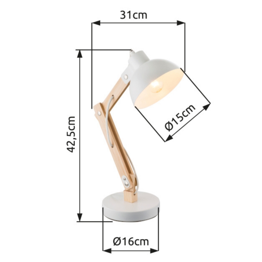 Brilagi - Lámpara de mesa FOCUS 1xE27/40W/230V blanca