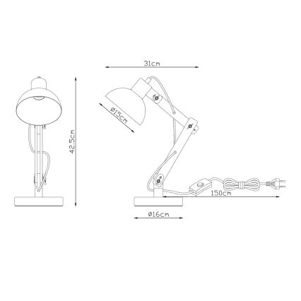 Brilagi - Lámpara de mesa FOCUS 1xE27/40W/230V negra
