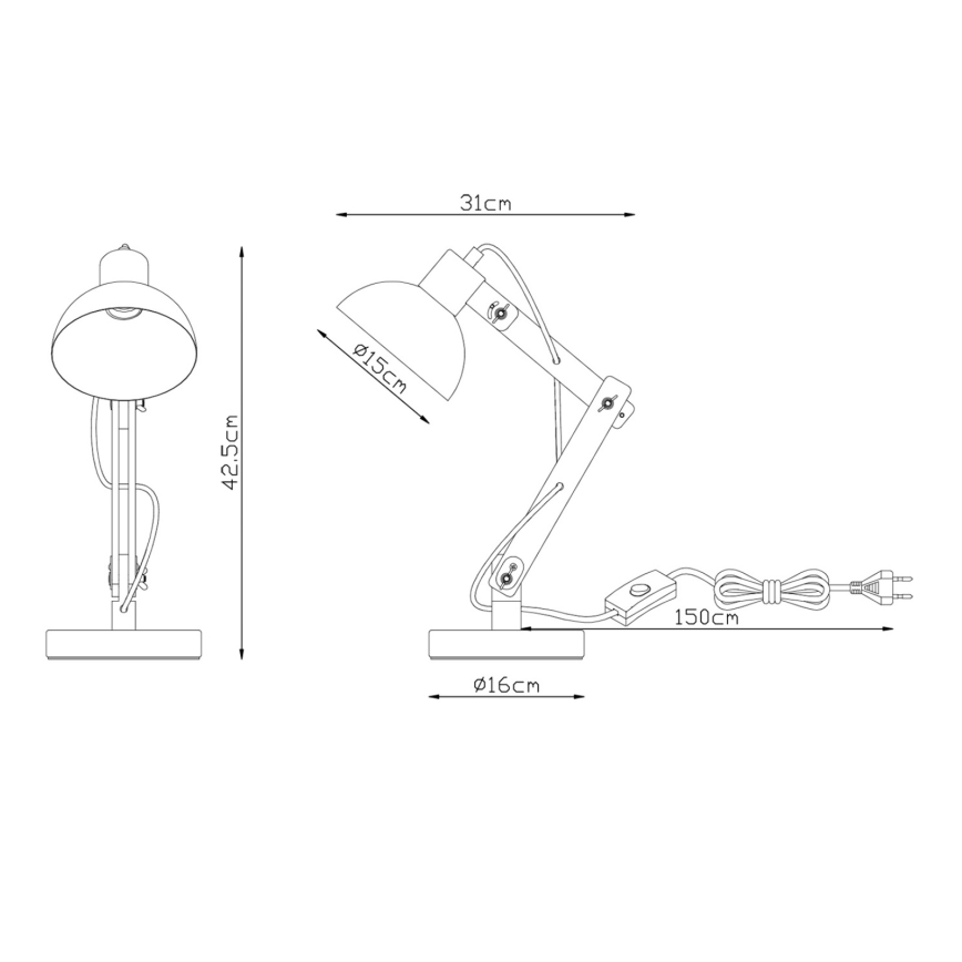 Brilagi - Lámpara de mesa FOCUS 1xE27/40W/230V negra