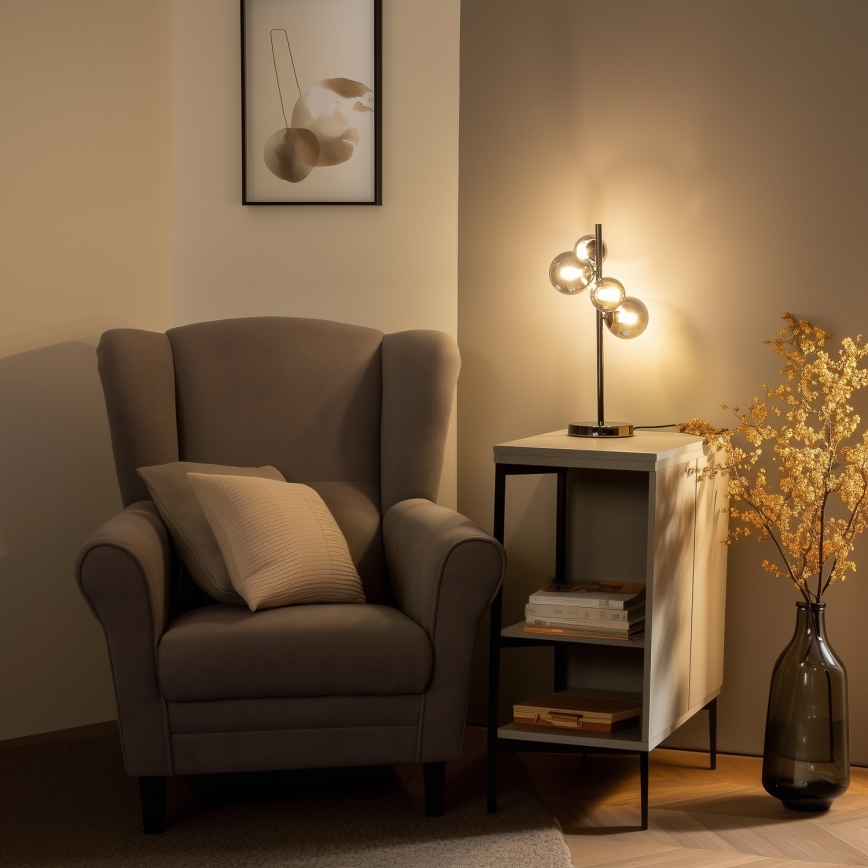 Brilagi - Lámpara de mesa LED MILLA 4xG9/3W/230V cromo brillante/ahumado