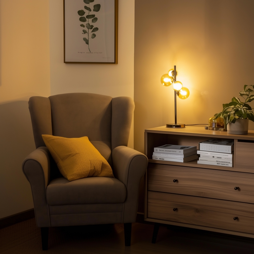 Brilagi - Lámpara de mesa LED MILLA 4xG9/3W/230V cromo brillante/dorado