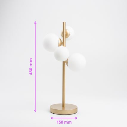 Brilagi - Lámpara de mesa LED MILLA 4xG9/3W/230V dorado/blanco
