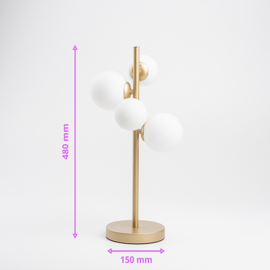Brilagi - Lámpara de mesa LED MILLA 4xG9/3W/230V dorado/blanco