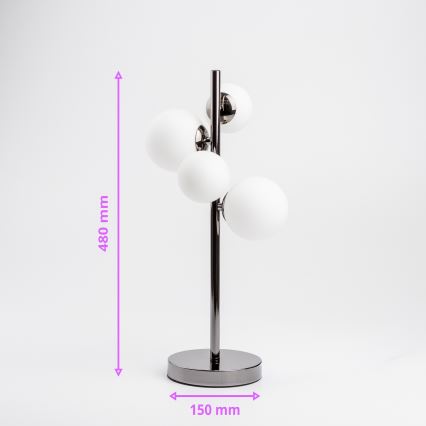 Brilagi - Lámpara de mesa LED MILLA 4xG9/3W/230V negro cromado/blanco