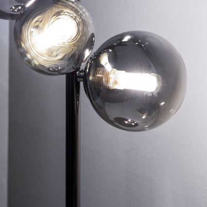 Brilagi - Lámpara de mesa LED MILLA 4xG9/3W/230V negro cromado/vidrio ahumado