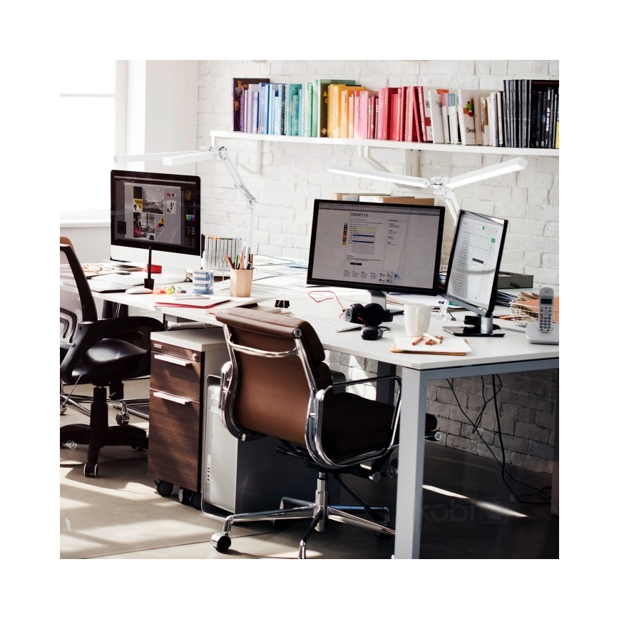 Brilagi - Lámpara LED de mesa flexible regulable VARIO 2xLED/14W/230V 3000-6000K blanco