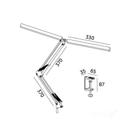 Brilagi - Lámpara LED de mesa flexible regulable VARIO 2xLED/14W/230V 3000-6000K blanco