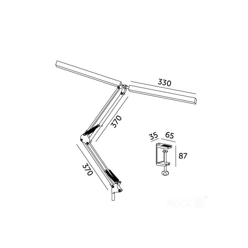 Brilagi - Lámpara LED de mesa flexible regulable VARIO 2xLED/14W/230V 3000-6000K blanco