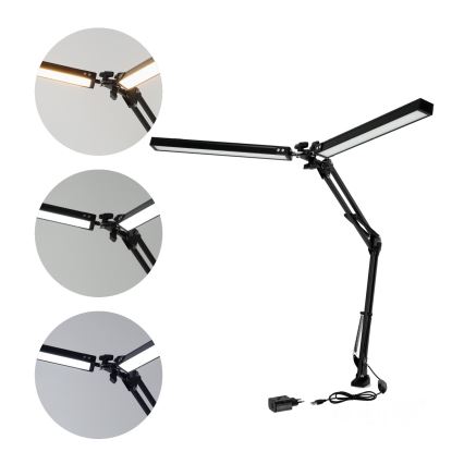 Brilagi - Lámpara de mesa LED regulable flexible VARIO 2xLED/14W/230V 3000-6000K negro