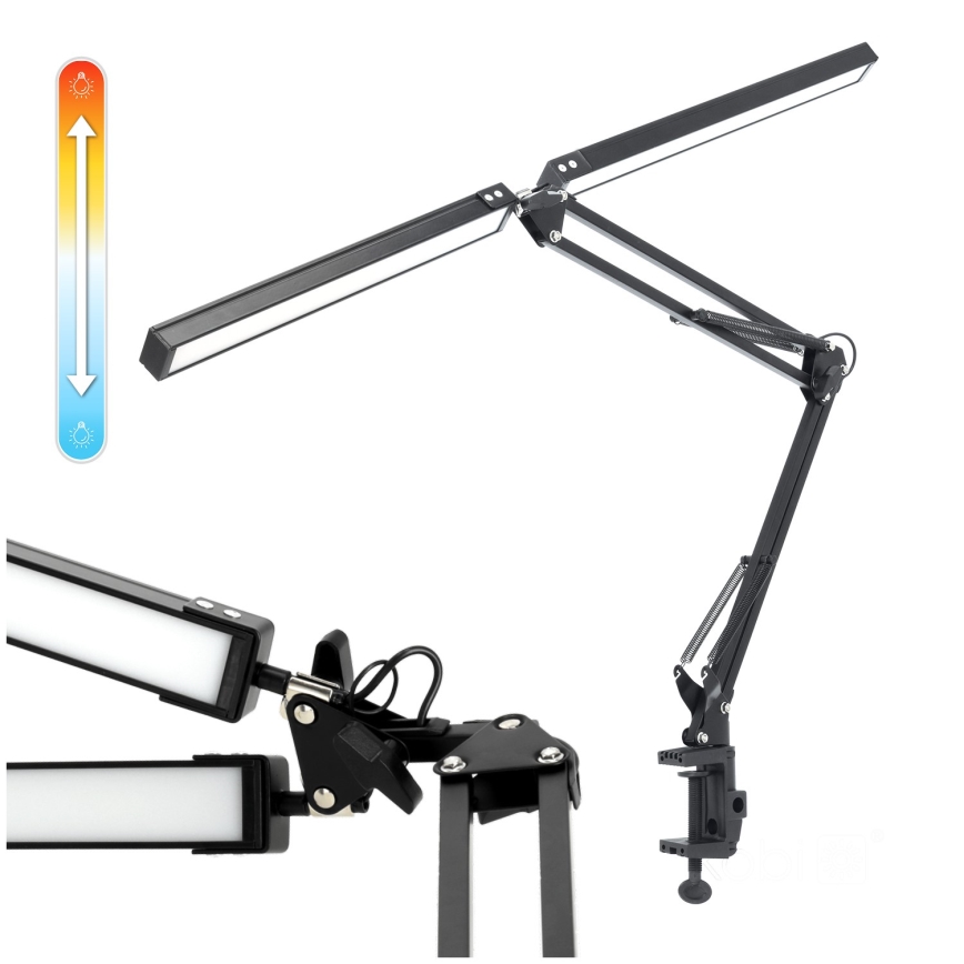 Brilagi - Lámpara de mesa LED regulable flexible VARIO 2xLED/14W/230V 3000-6000K negro