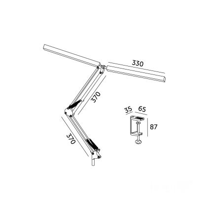 Brilagi - Lámpara de mesa LED regulable flexible VARIO 2xLED/14W/230V 3000-6000K negro