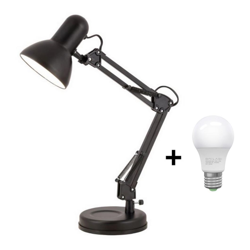 Brilagi - Lámpara de mesa LED ROMERO 1xE27/10W/230V negro