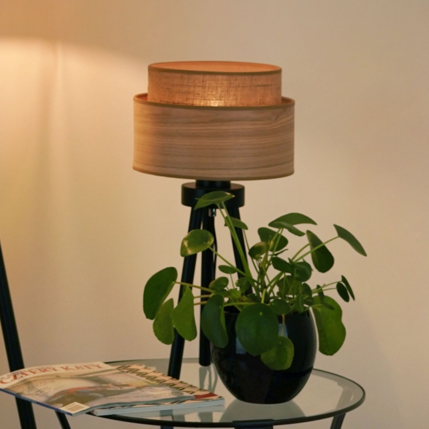 Brilagi - Lámpara de mesa MONTANA BOHO 1xE27/15W/230V marrón/negro