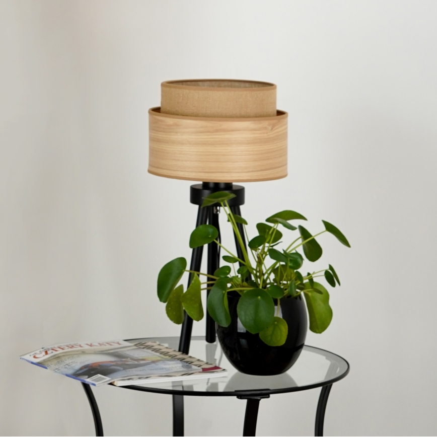 Brilagi - Lámpara de mesa MONTANA BOHO 1xE27/15W/230V marrón/negro