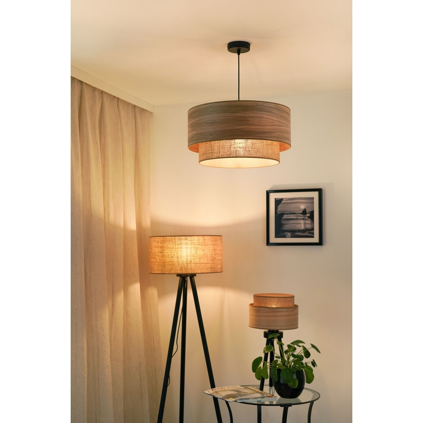 Brilagi - Lámpara de mesa MONTANA BOHO 1xE27/15W/230V marrón/negro