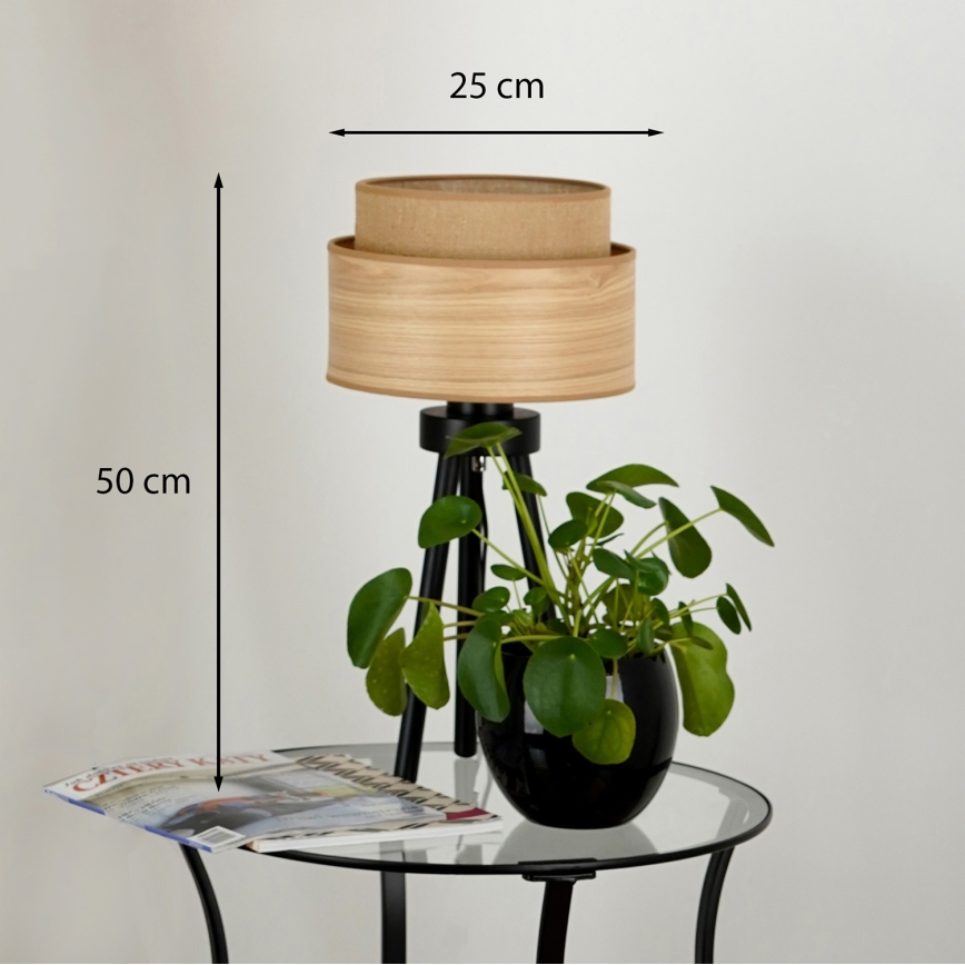 Brilagi - Lámpara de mesa MONTANA BOHO 1xE27/15W/230V marrón/negro