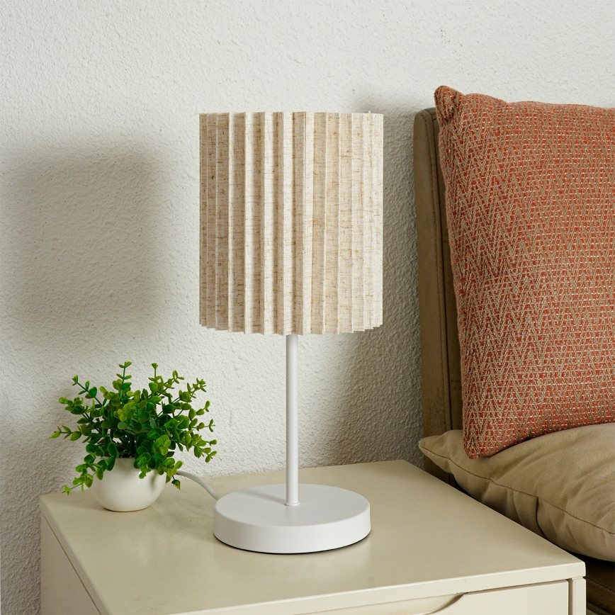 Brilagi - Lámpara de mesa NORDIC WAVE 1xE27/15W/230V lino/blanco