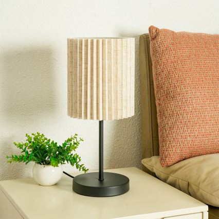 Brilagi - Lámpara de mesa NORDIC WAVE 1xE27/15W/230V lino/negro
