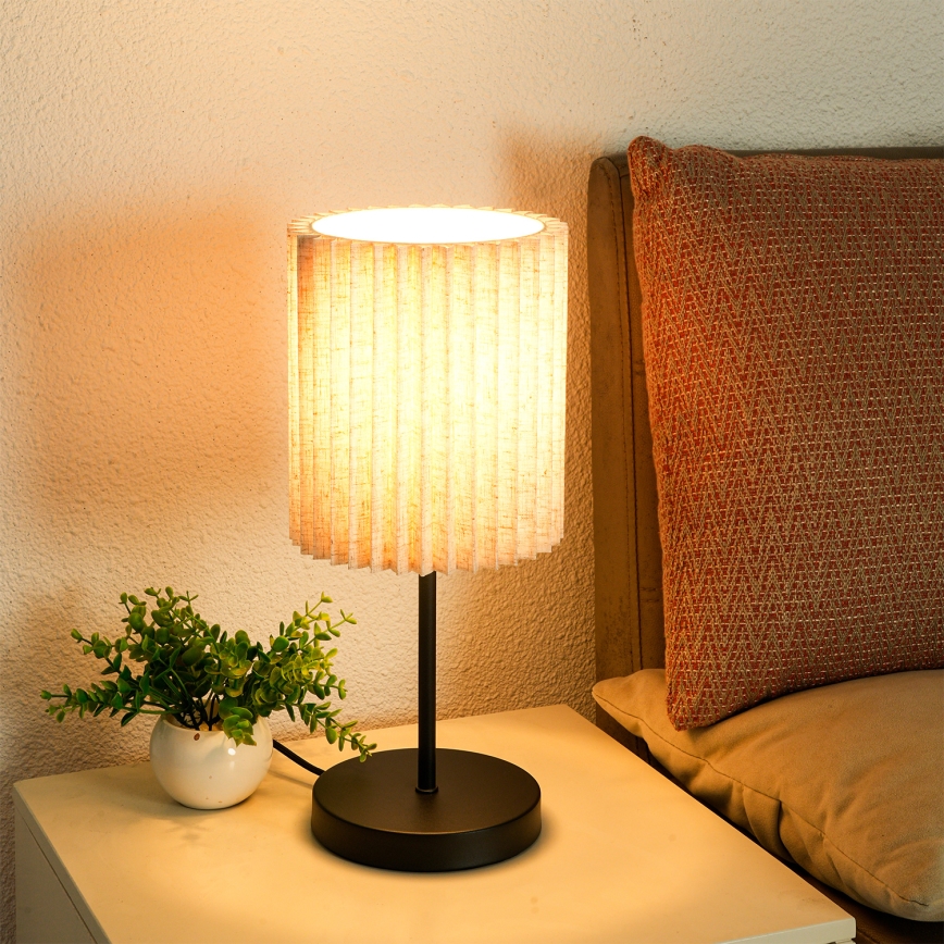 Brilagi - Lámpara de mesa NORDIC WAVE 1xE27/15W/230V lino/negro