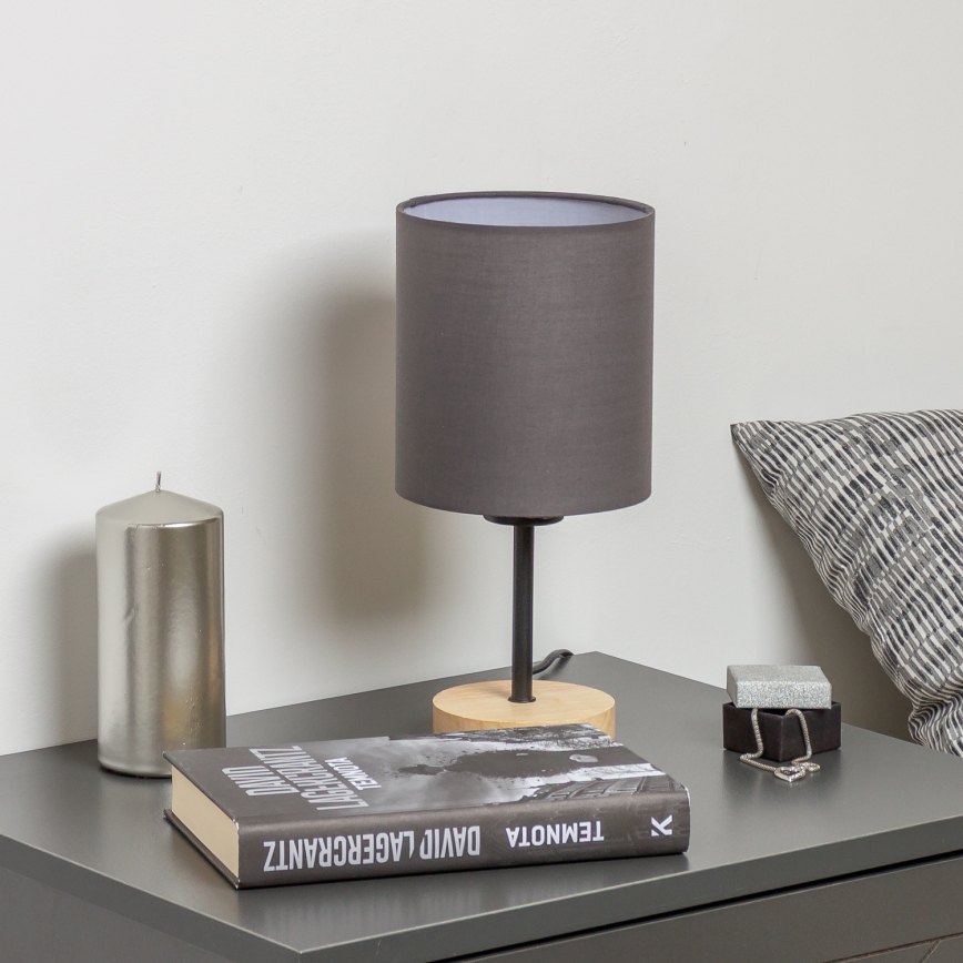 Brilagi - Lámpara de mesa NUBILA WOOD 1xE27/25W/230V roble/antracita