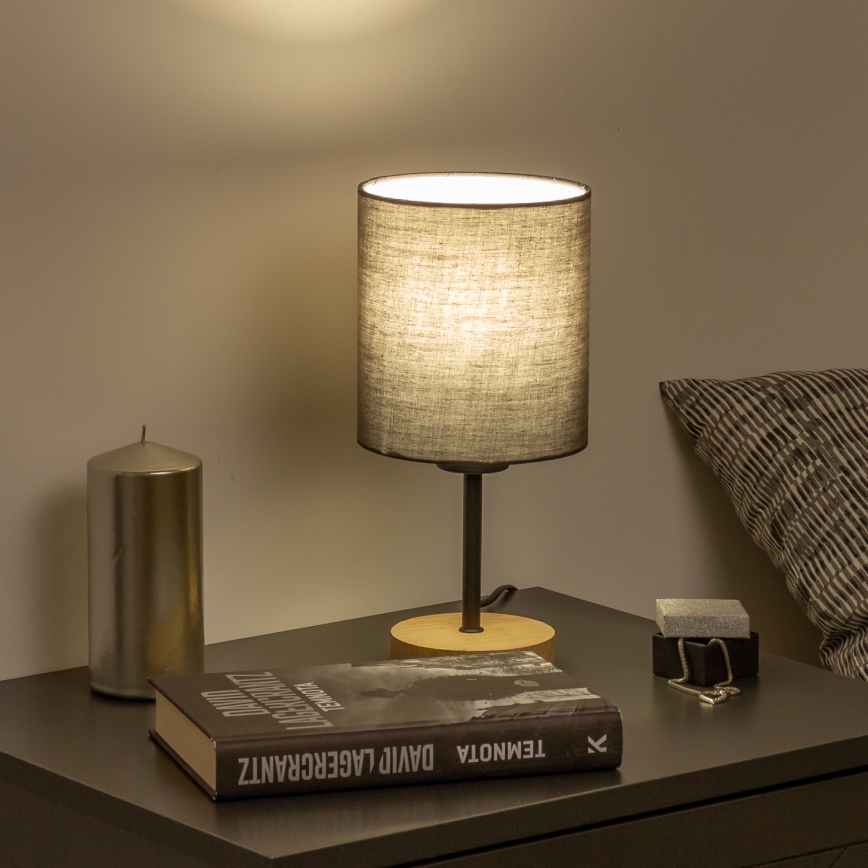 Brilagi - Lámpara de mesa NUBILA WOOD 1xE27/25W/230V roble/antracita