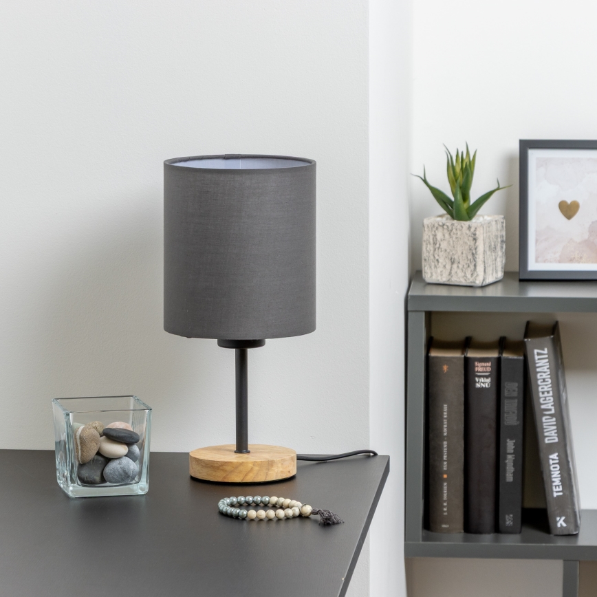 Brilagi - Lámpara de mesa NUBILA WOOD 1xE27/25W/230V roble/antracita