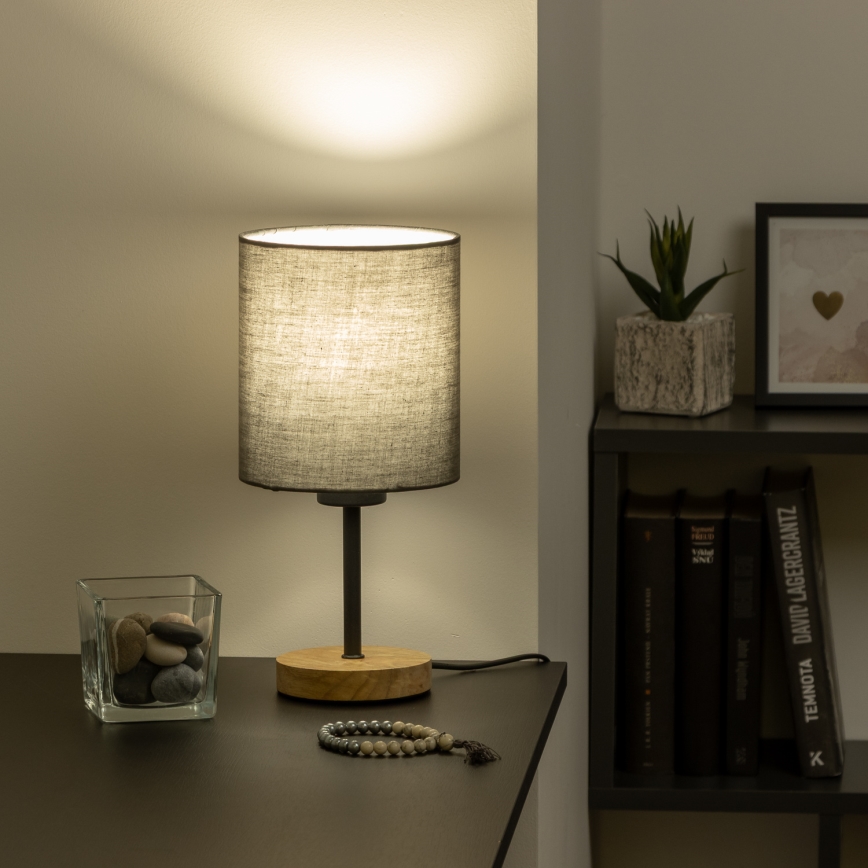 Brilagi - Lámpara de mesa NUBILA WOOD 1xE27/25W/230V roble/antracita