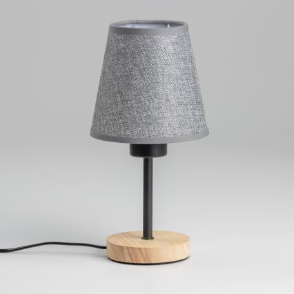 Brilagi - Lámpara de mesa NUBILA WOOD 1xE27/25W/230V roble/gris