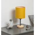 Brilagi - Lámpara de mesa NUBILA WOOD 1xE27/25W/230V roble/negro/amarillo