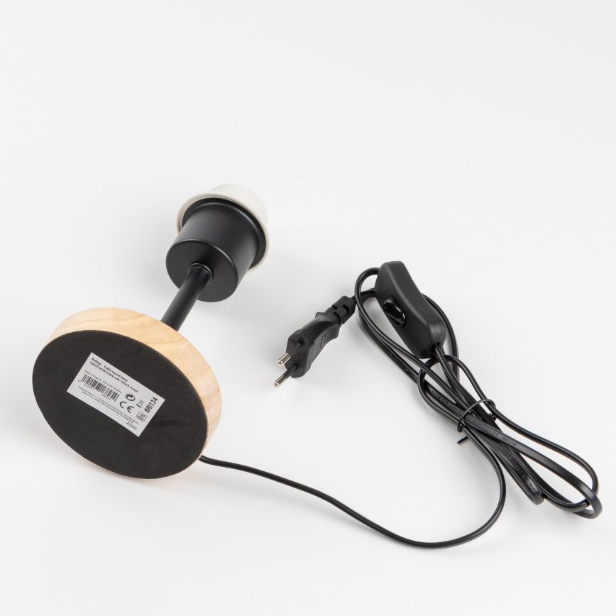 Brilagi - Lámpara de mesa NUBILA WOOD 1xE27/25W/230V roble/negro/amarillo