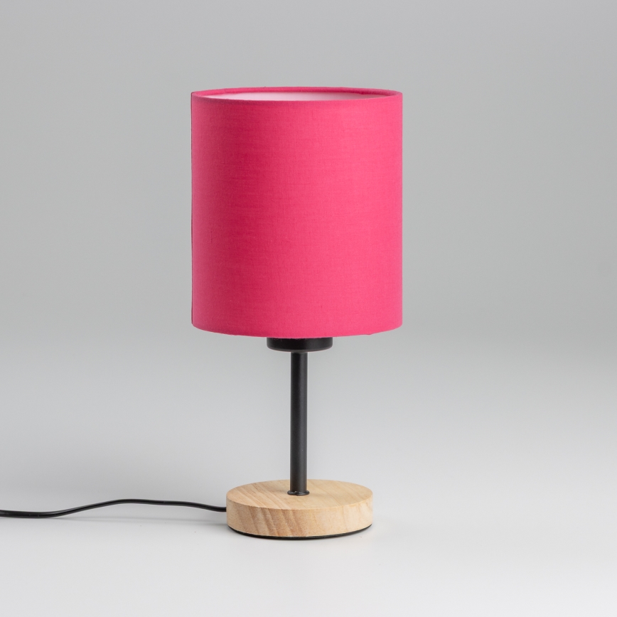 Brilagi - Lámpara de mesa NUBILA WOOD 1xE27/25W/230V roble/rosa