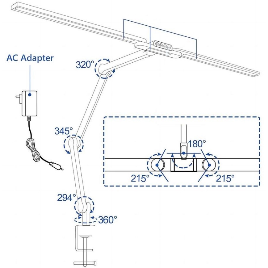 Brilagi - Lámpara de mesa LED flexible táctil regulable VARIO LED/24W/230V 3000-6500K CRI 92 blanco