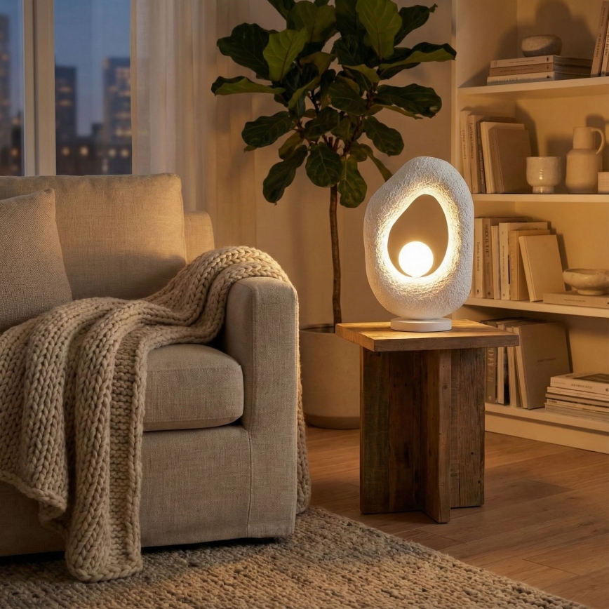 Brilagi - Lámpara de mesa WABI SABI 1xG9/8W/230V blanca