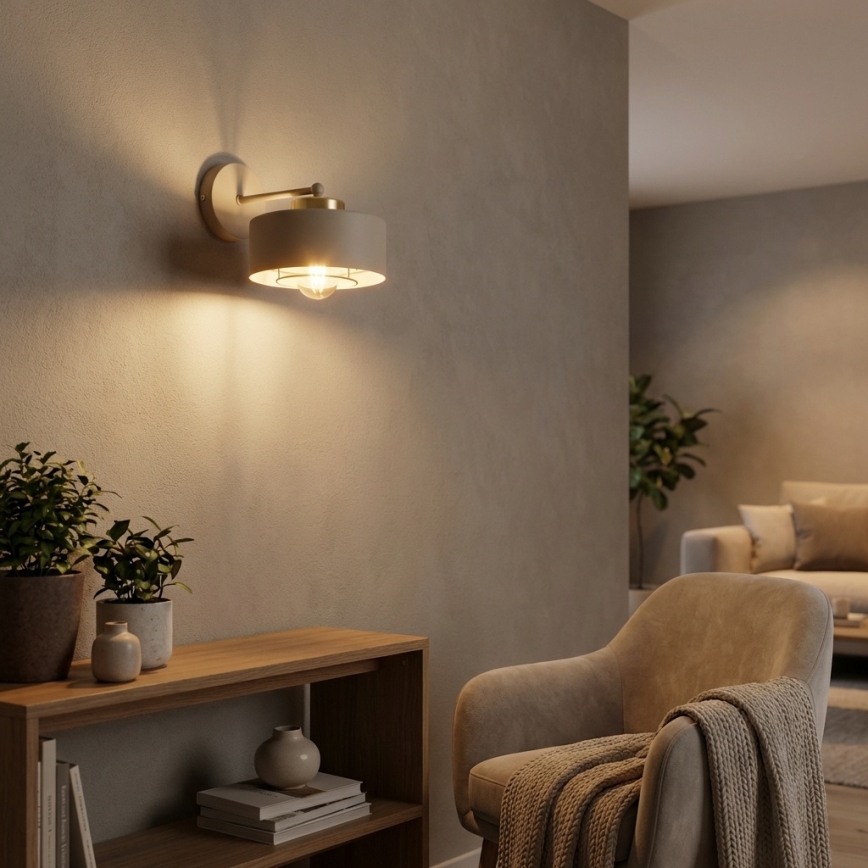 Brilagi - Lámpara de pared 1xE27/60W/230V beige/dorado