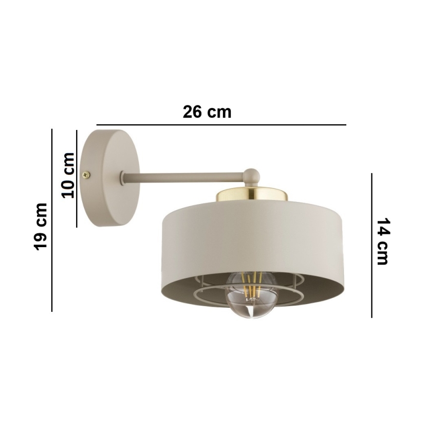 Brilagi - Lámpara de pared 1xE27/60W/230V beige/dorado