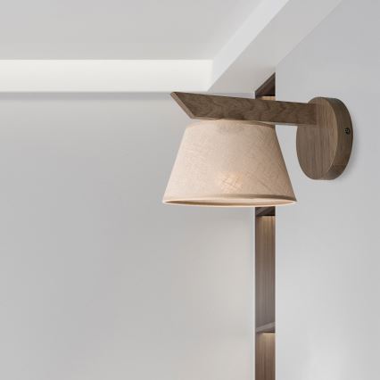 Brilagi - Lámpara de pared LED ANTHONY 1xE14/40W/230V roble nogal/beige