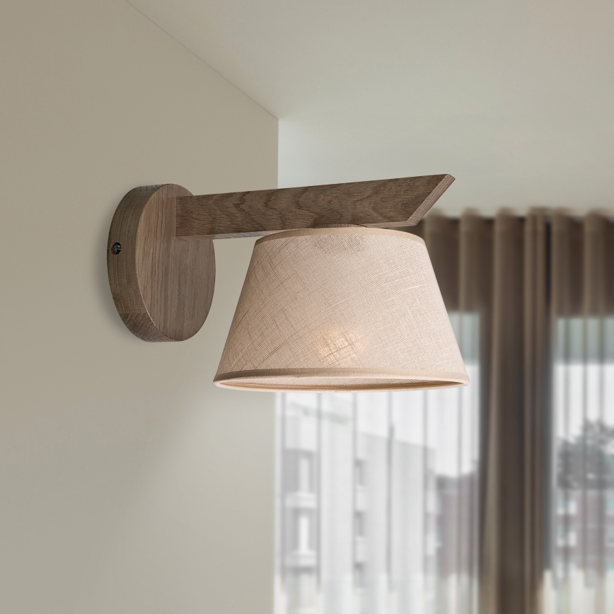 Brilagi - Lámpara de pared LED ANTHONY 1xE14/40W/230V roble nogal/beige
