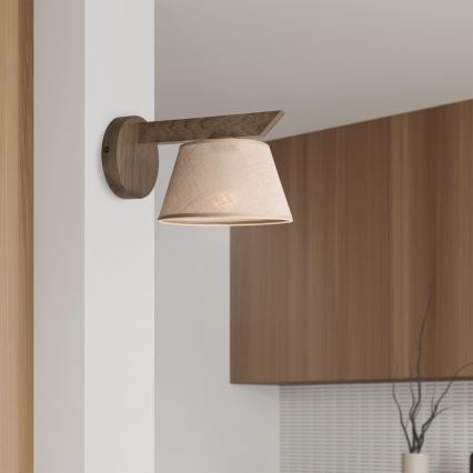 Brilagi - Lámpara de pared LED ANTHONY 1xE14/40W/230V roble nogal/beige