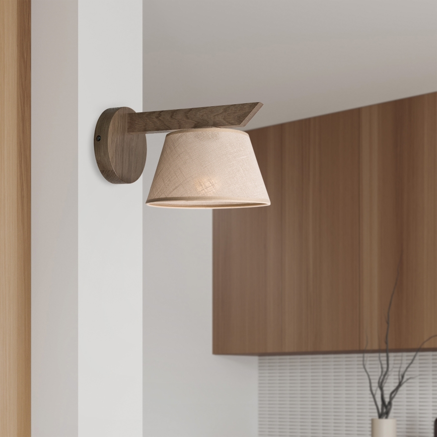 Brilagi - Lámpara de pared LED ANTHONY 1xE14/40W/230V roble nogal/beige