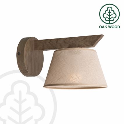 Brilagi - Lámpara de pared LED ANTHONY 1xE14/40W/230V roble nogal/beige