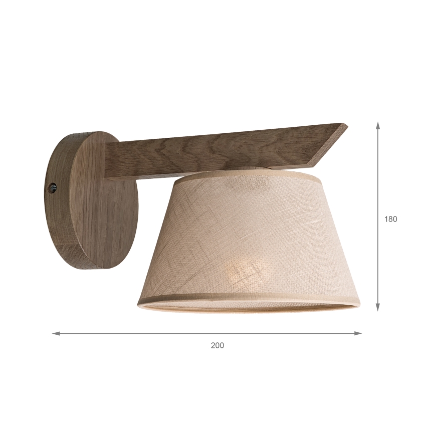 Brilagi - Lámpara de pared LED ANTHONY 1xE14/40W/230V roble nogal/beige