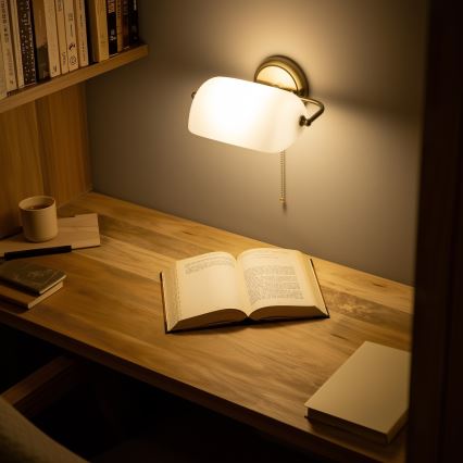 Brilagi - Lámpara de pared BANK OFFICE 1xE27/60W/230V latón/blanco