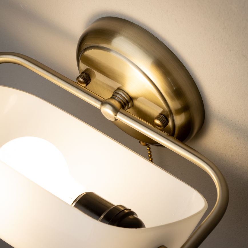 Brilagi - Lámpara de pared BANK OFFICE 1xE27/60W/230V latón/blanco