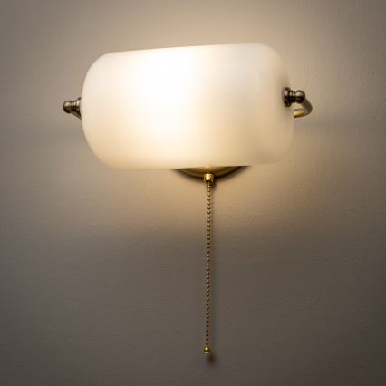 Brilagi - Lámpara de pared BANK OFFICE 1xE27/60W/230V latón/blanco