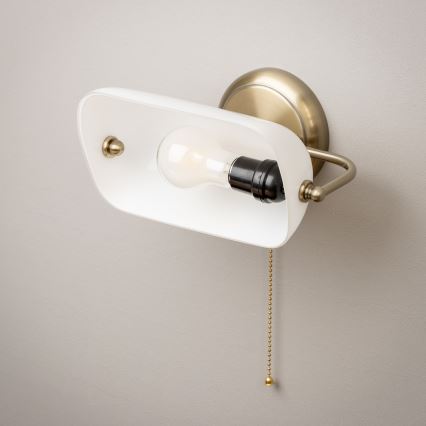 Brilagi - Lámpara de pared BANK OFFICE 1xE27/60W/230V latón/blanco