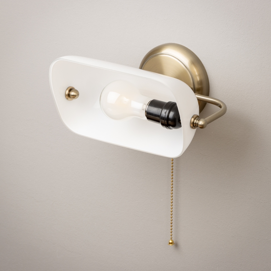 Brilagi - Lámpara de pared BANK OFFICE 1xE27/60W/230V latón/blanco
