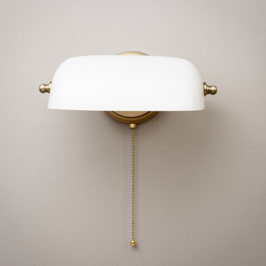 Brilagi - Lámpara de pared BANK OFFICE 1xE27/60W/230V latón/blanco