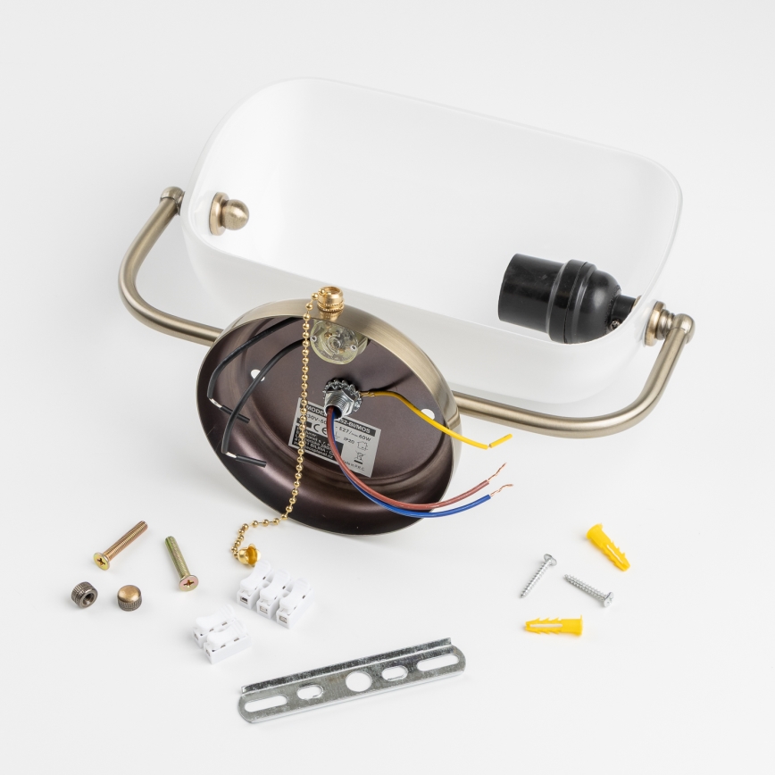 Brilagi - Lámpara de pared BANK OFFICE 1xE27/60W/230V latón/blanco